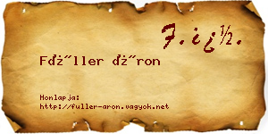 Füller Áron névjegykártya
